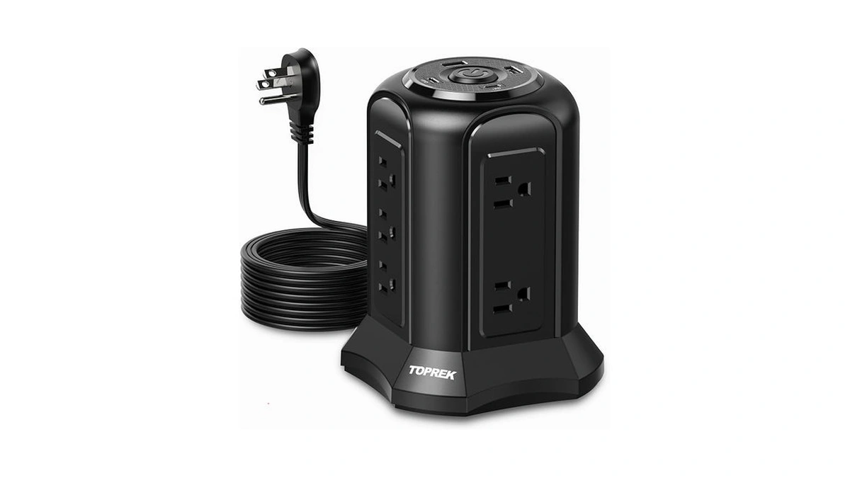 Tower Power Strip Surge Protector 2100j – 10 Outlets, 2