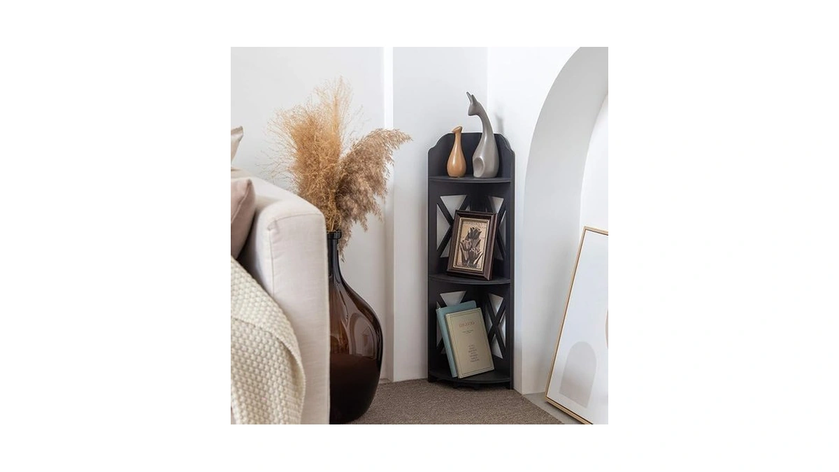 Tuoxinem Corner Table Great For Small Tiny Space Perfectly, Corner