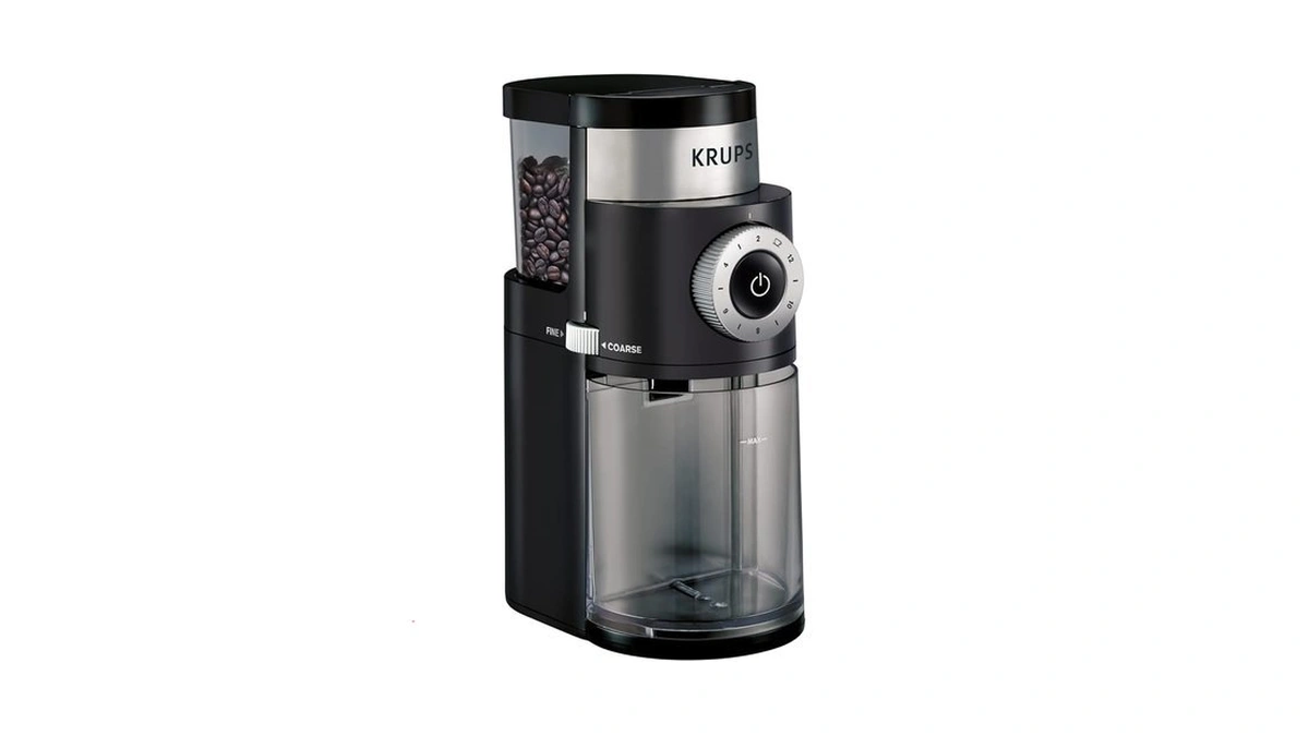 Krups Precision Burr Coffee Grinder: 12 Settings, 8 Oz Capacity