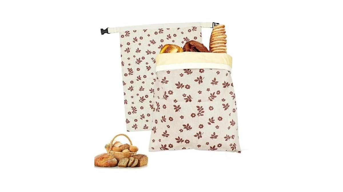 Saicefe 2 Pack Reusable Beeswax Bread Bags For Sourdough &