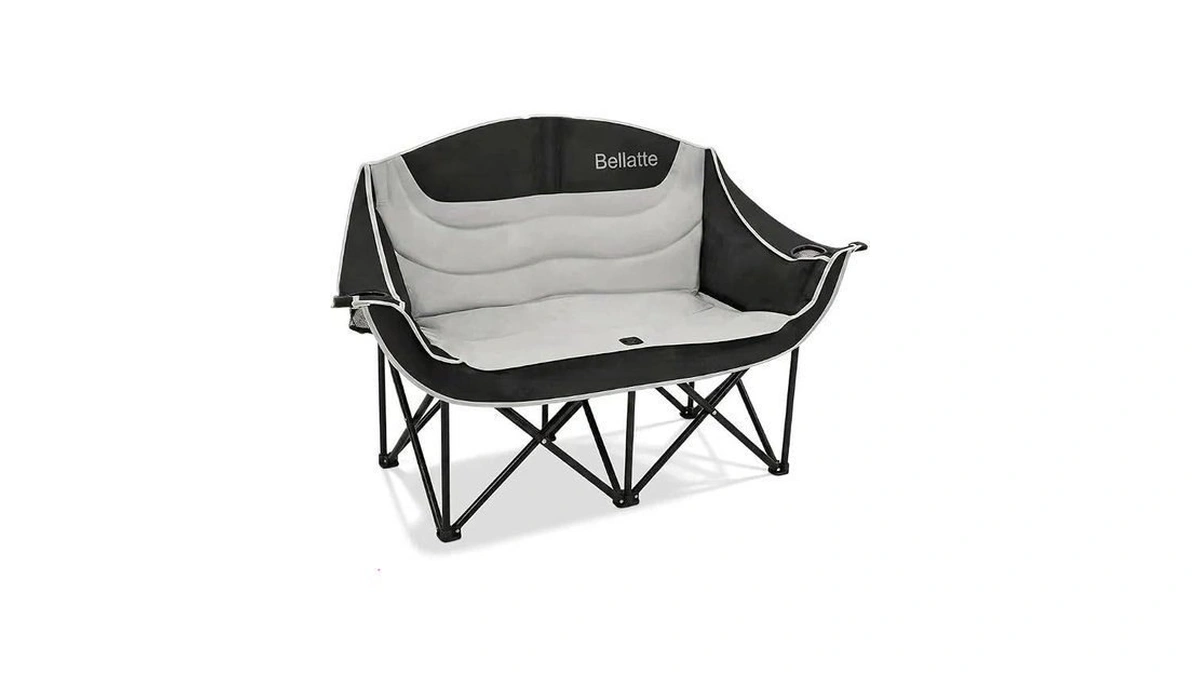 Bellatte Double Camping Chair, Two Person Padded Foldable Loveseat 661lbs,