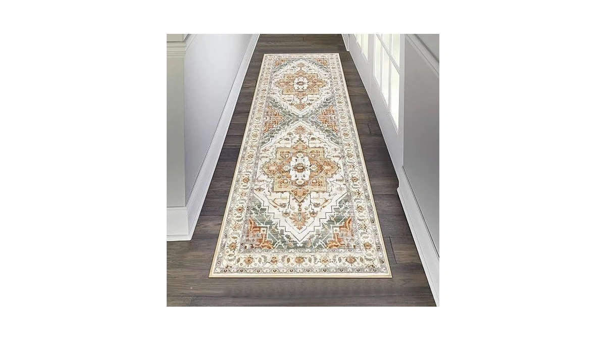 Amazon code: Pauwer Vintage Floral 2x6 Runner Rug, No