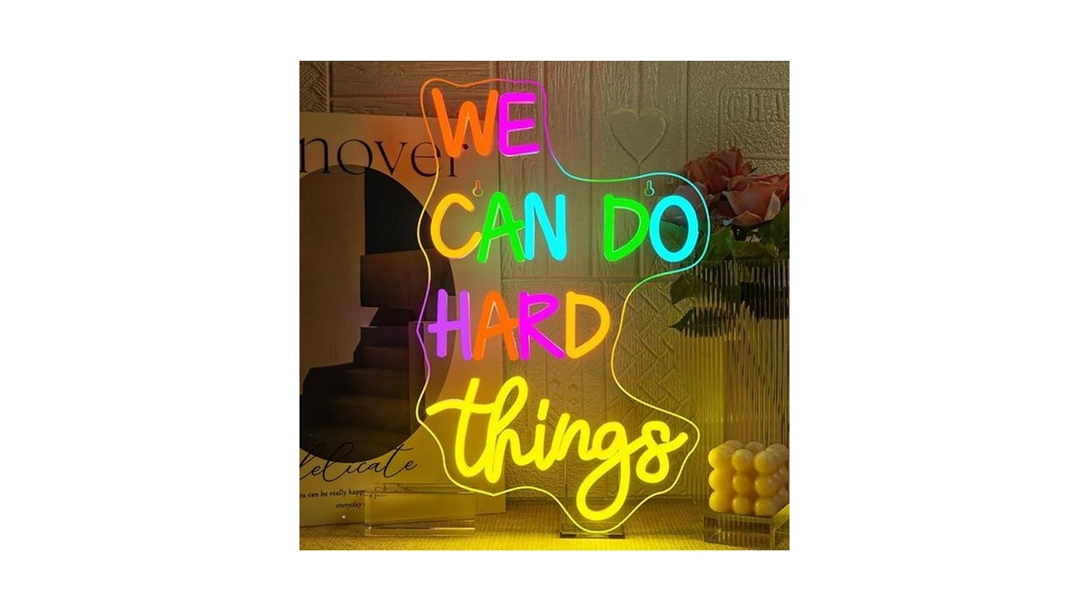 Faxfsign We Can Do Hard Things Neon Sign Classroom Led