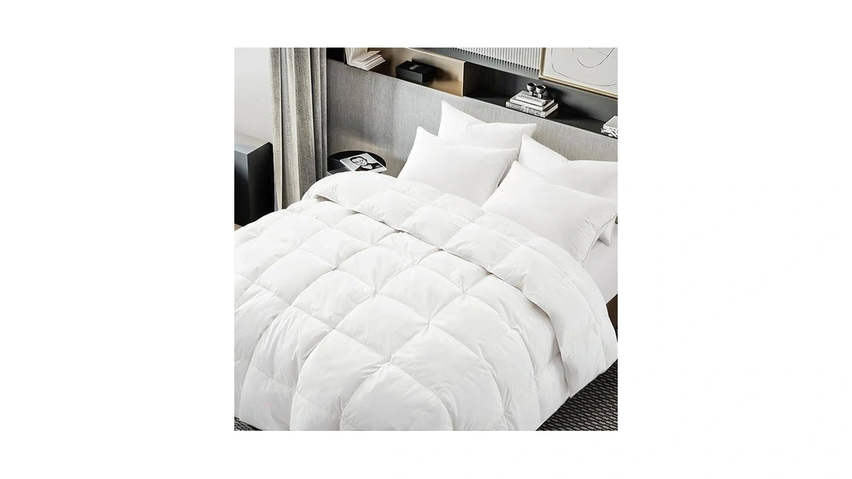Alpswan White Goose Feather Down Comforter Queen Size, Duvet Insert