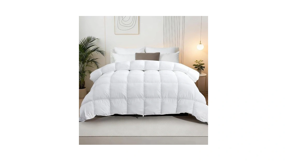 Wqspring Goose Feather Down Fiber Comforter Twin Size, Duvet Insert