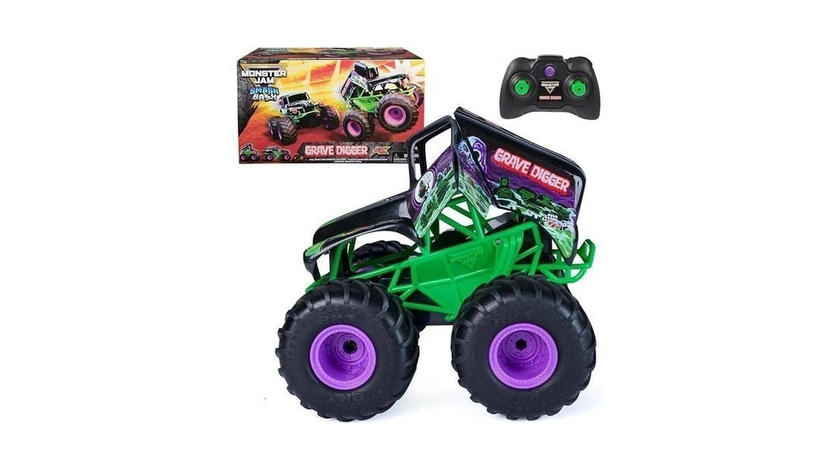 Monster Jam Smash & Bash Grave Digger Rc Truck 1:15