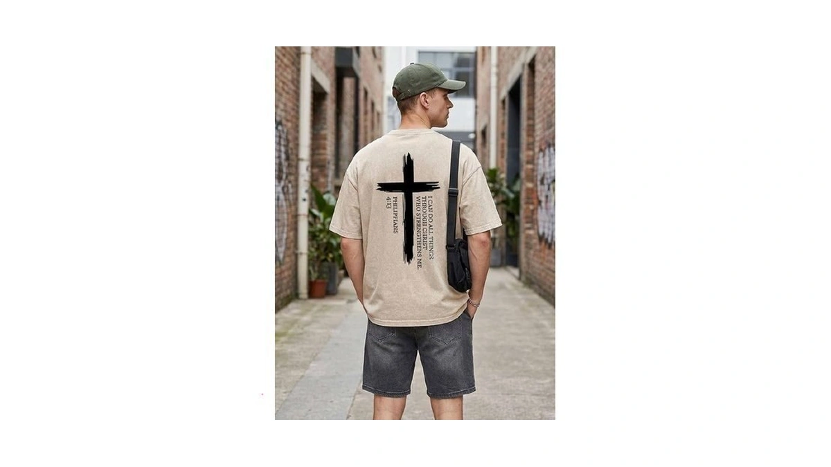 Christian Shirt For Men Jesus Loves You Shirt Oversized Acid