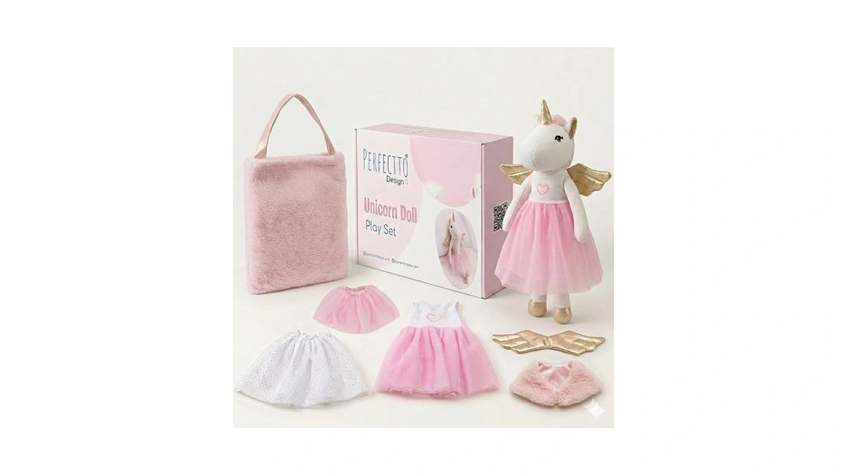 Perfectto Design Ballerina Unicorn Doll Stuffed Animal For Girls -