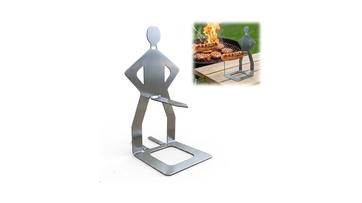 Liedrg Funny Bbq Man Hot Dog Holders, Stainless Steel Sausage