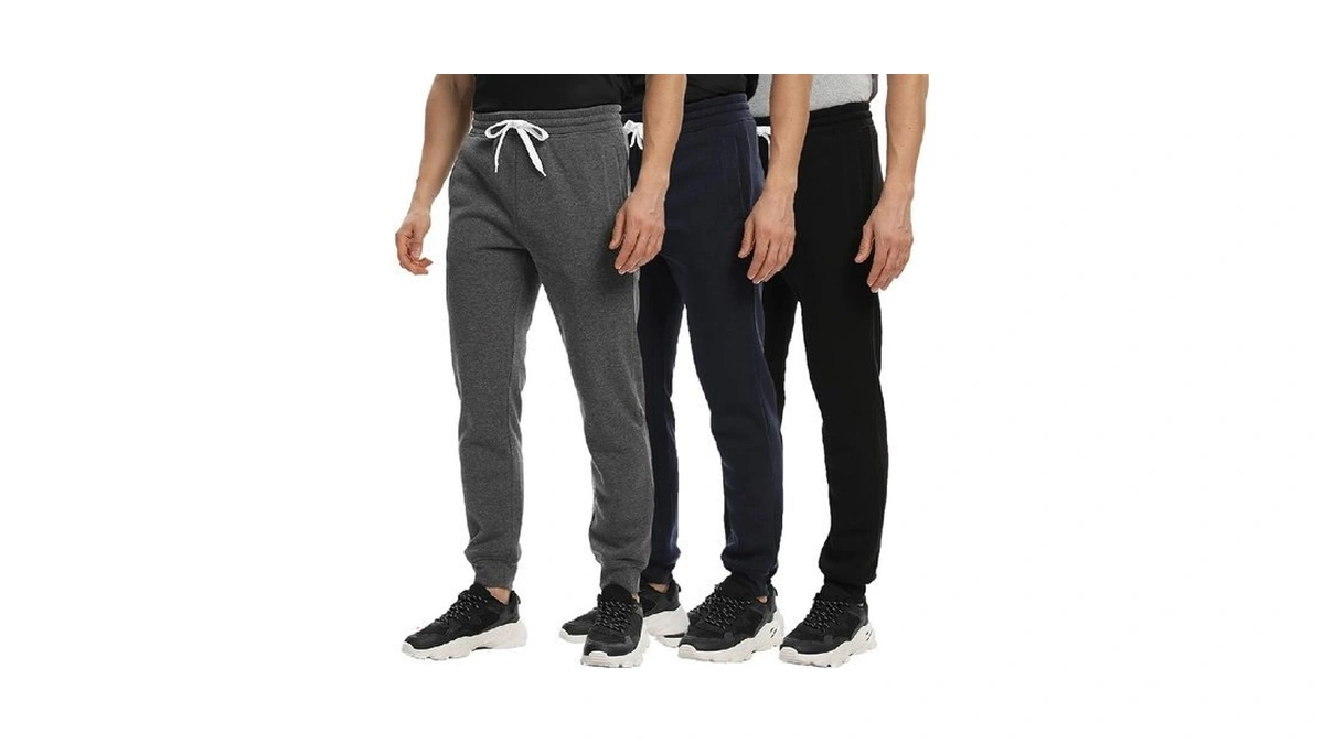 Mens Joggers Sweatpants,3 Pack Fleece Sweat Pants With Pockets/zipper Pockets