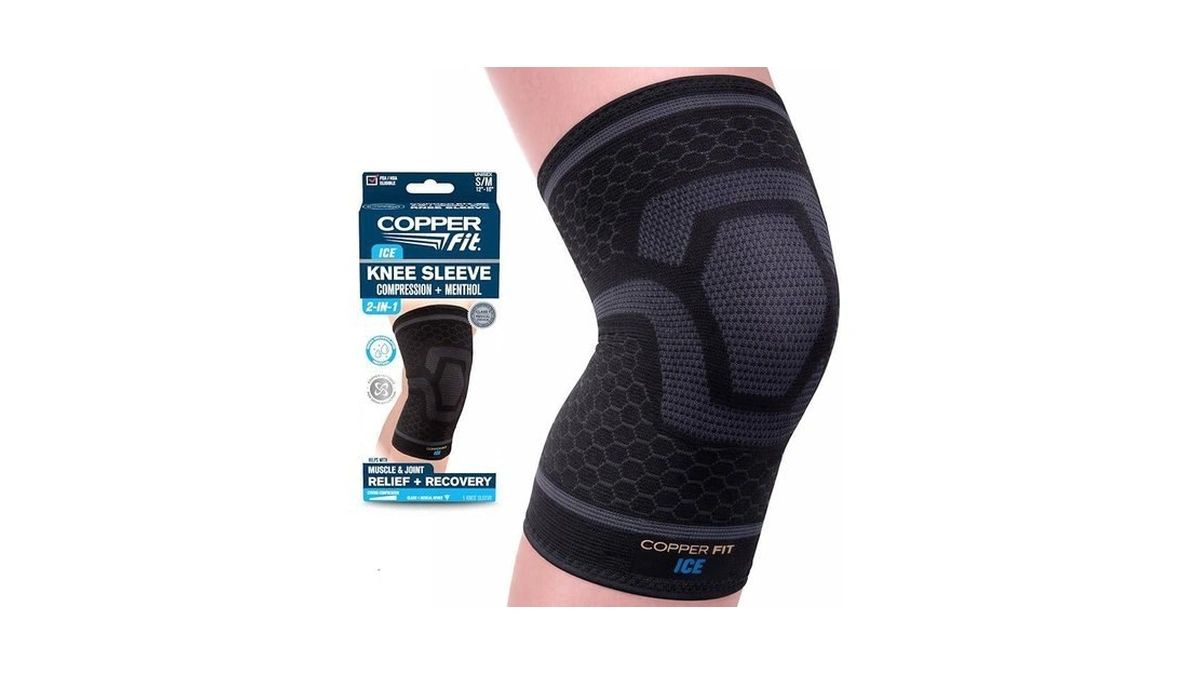 Copper Fit Unisex Adult Ice Sleeve, L/xl Knit Compression Knee