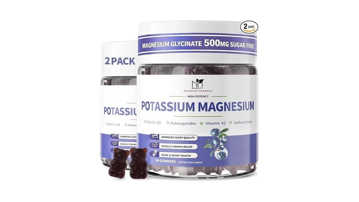 Potassium Magnesium Gummies Magnesium Glycinate 500mg For Sleep 2 Pack