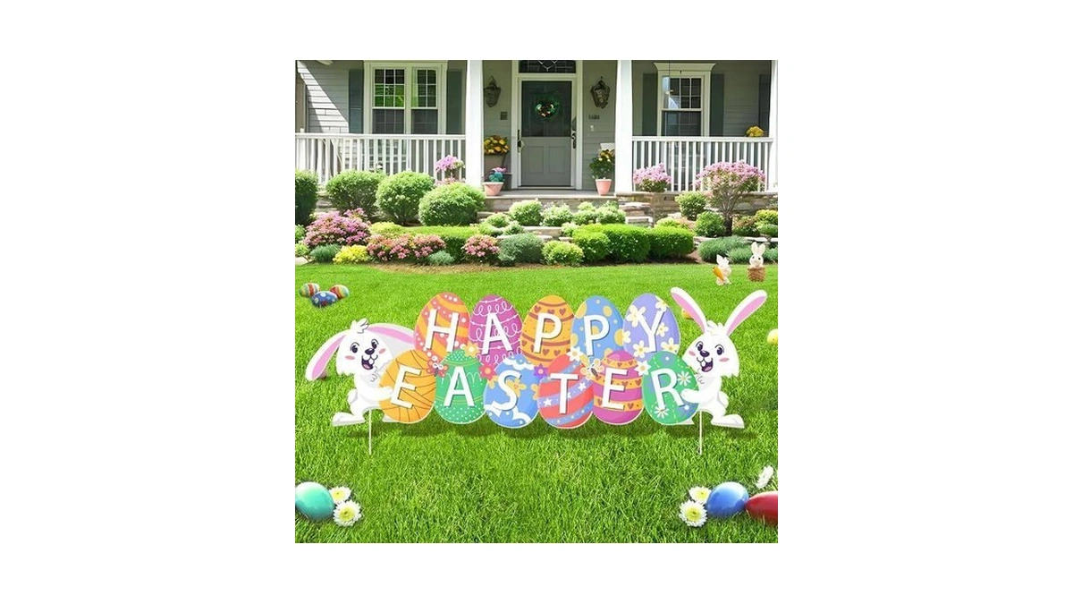 Easter Decorations Outdoor Happy Easter Yard Signs With Stakes Easter