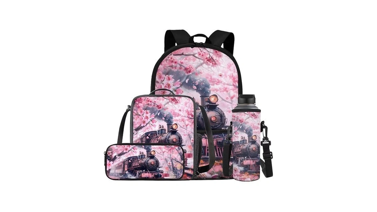 Gomyblomy Steam Train Backpack For Girls 6-8 8-12 Kids School