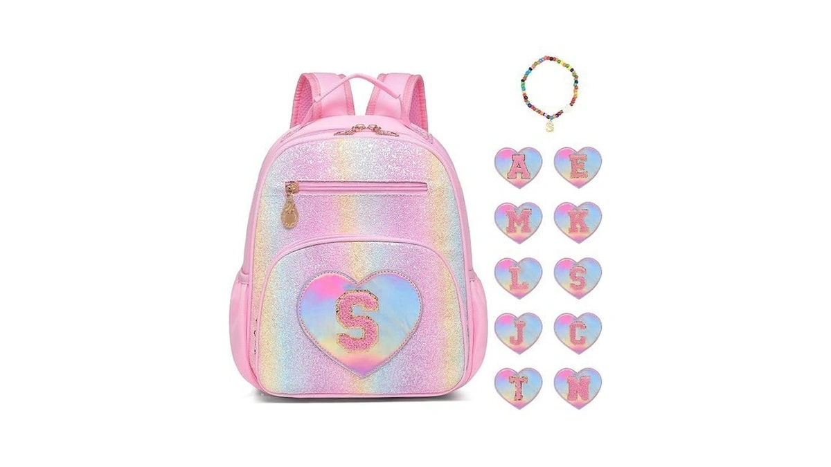 I Ihayner Glitter Kids Backpack For School Travel & Daycare,