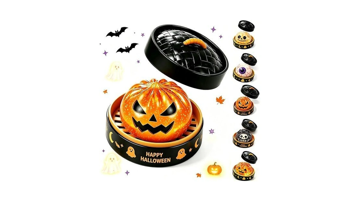 Halloween Glitter Dumpling Squishies Toys, Ghosts Slow Rise Jumbo Dumpling