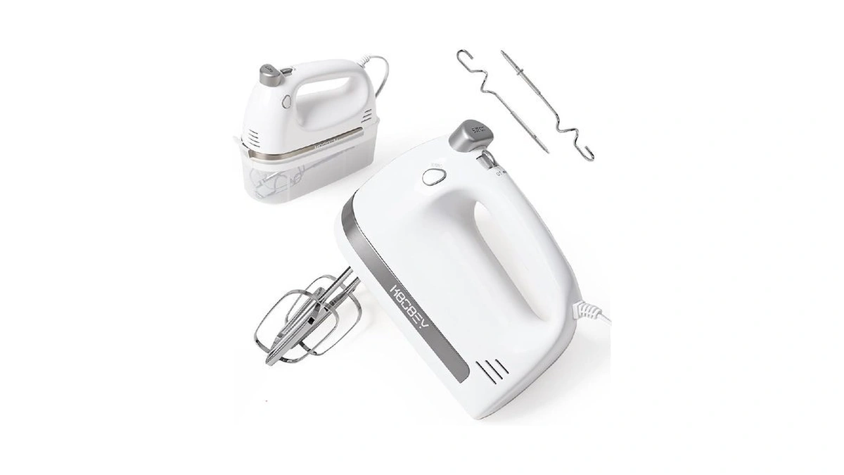 Kbobey 450w Electric Hand Mixer, 5-speed Handheld Mixer With Storage
