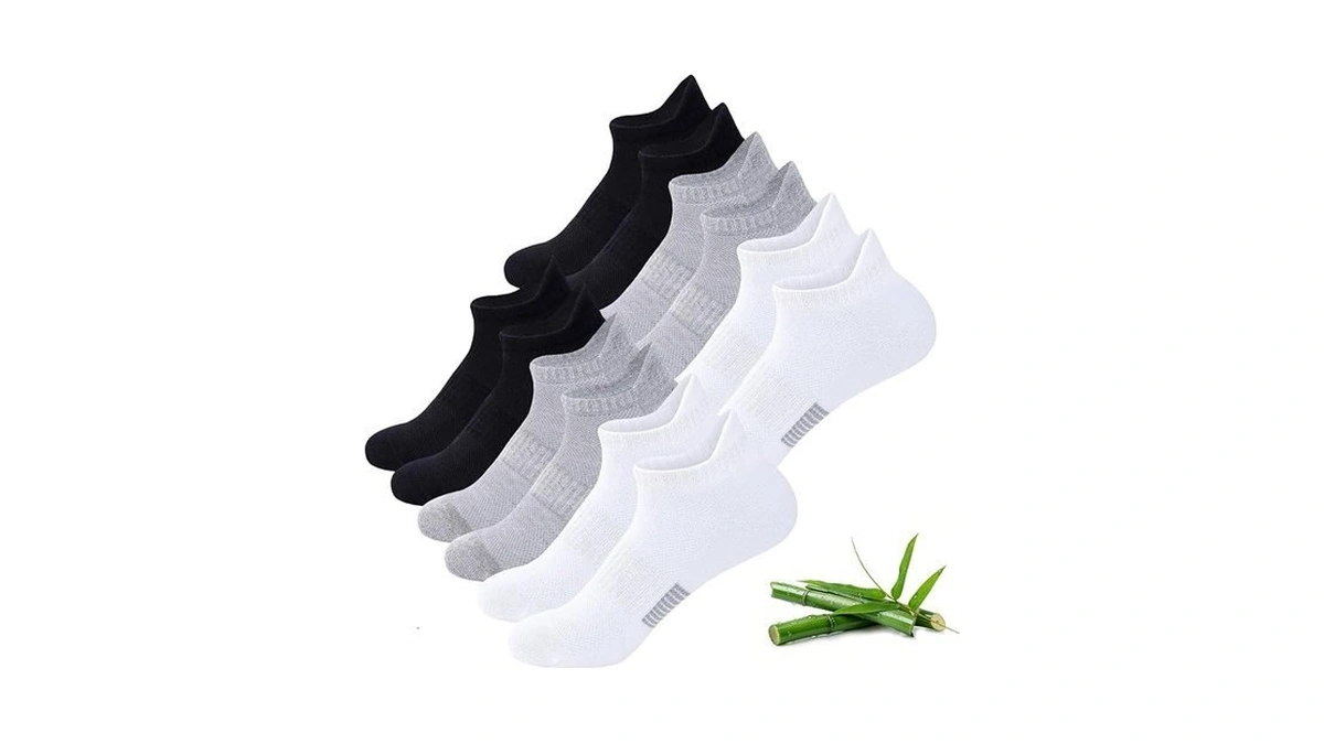 Niorasen Women's Bamboo Viscose Ankle Socks, 6 Pairs, Low Cut