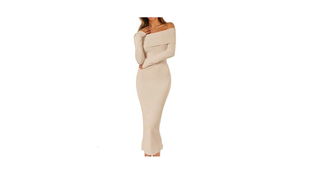 Merokeety -shoulder Sweater Dresses