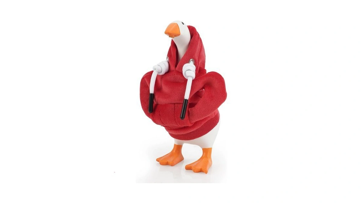 Fzeyd Magnetic Goose Statue Desk Goose With Clothes, Magnetic Goose