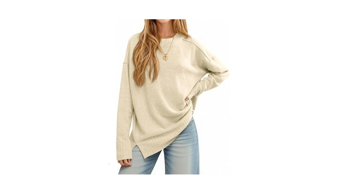 Cicy Bell Women's Oversized Sweater Crewneck Long Sleeve Knit Pullover