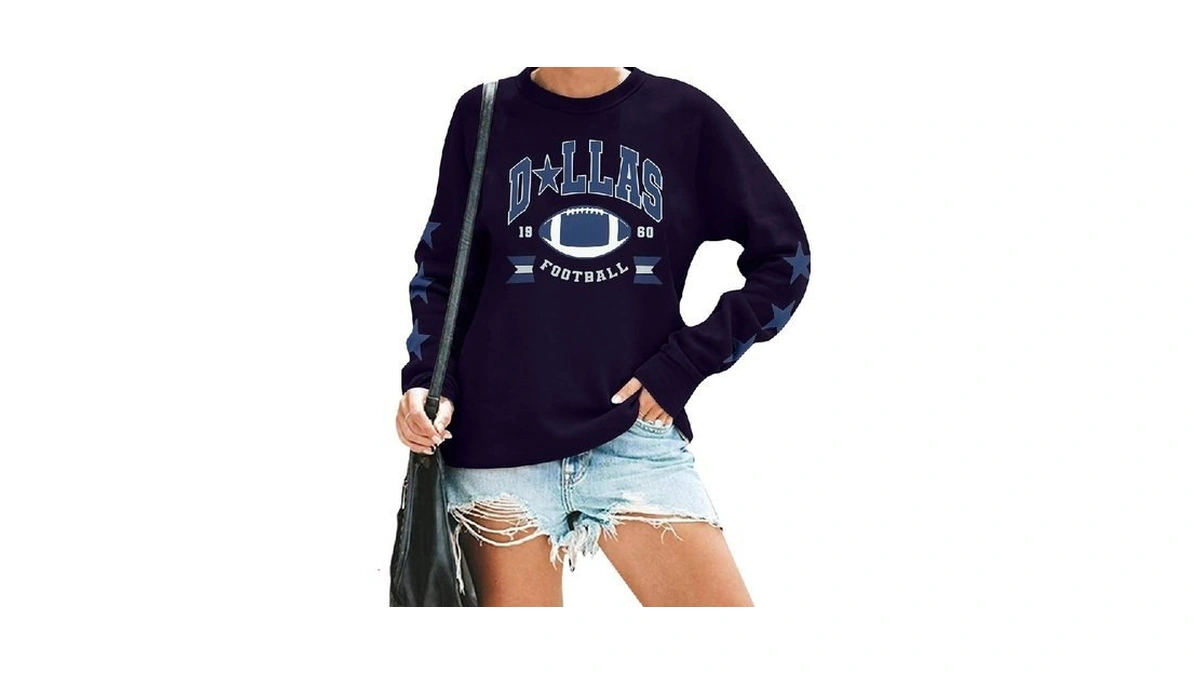 Fayaleq Football Sweatshirts For Women Game Day Long Sleeve Pullover