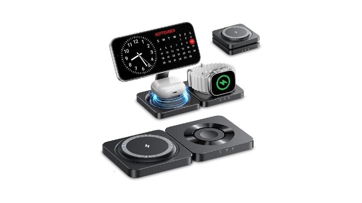 Wireless Charger For Iphone, 3-in-1 Magnetic Charging Station For Apple