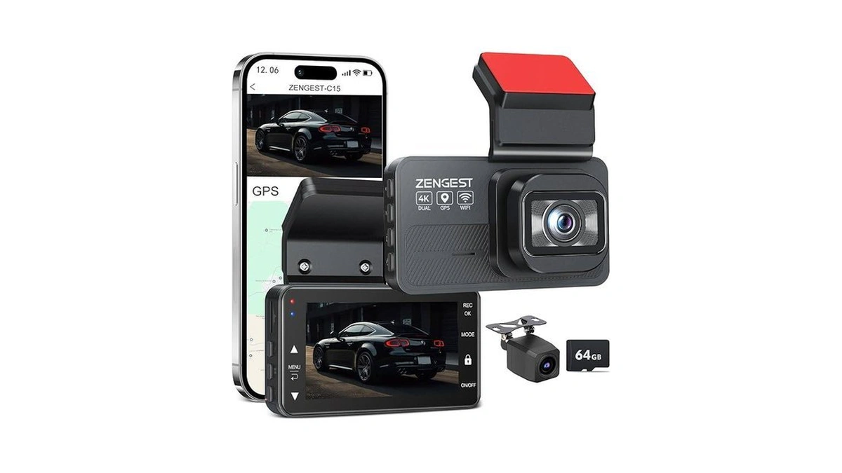 Dash Cam Front And Rear, 4k+1080p Fhd Dual Camera With