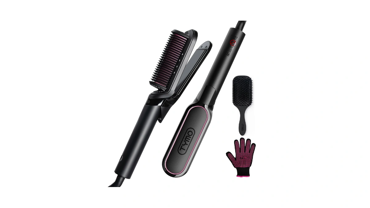 Tymo Flat Iron Hair Straightener Brush 2 In 1, 200m