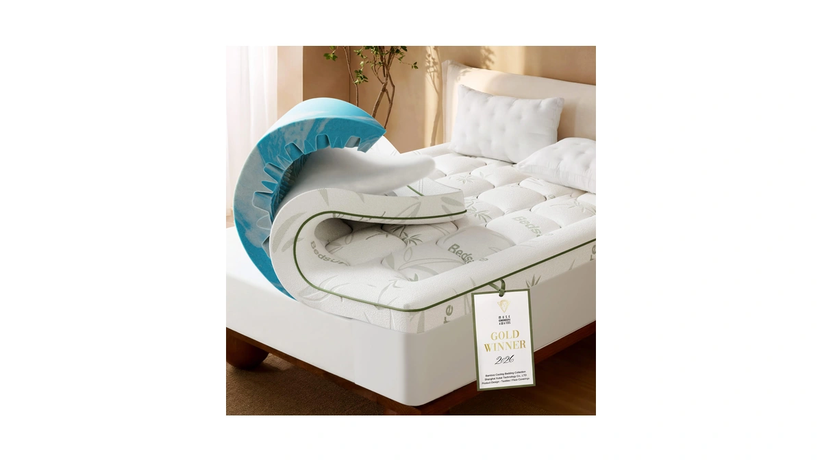 Bedsure 2-in-1 Mattress Topper, 5 Inch Memory Foam Mattress Topper