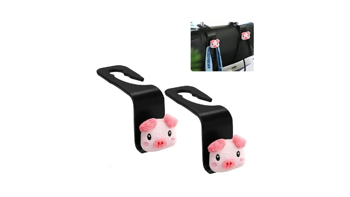 Pig Car Seat Headrest Hook 2 Pack Car Purse Hook