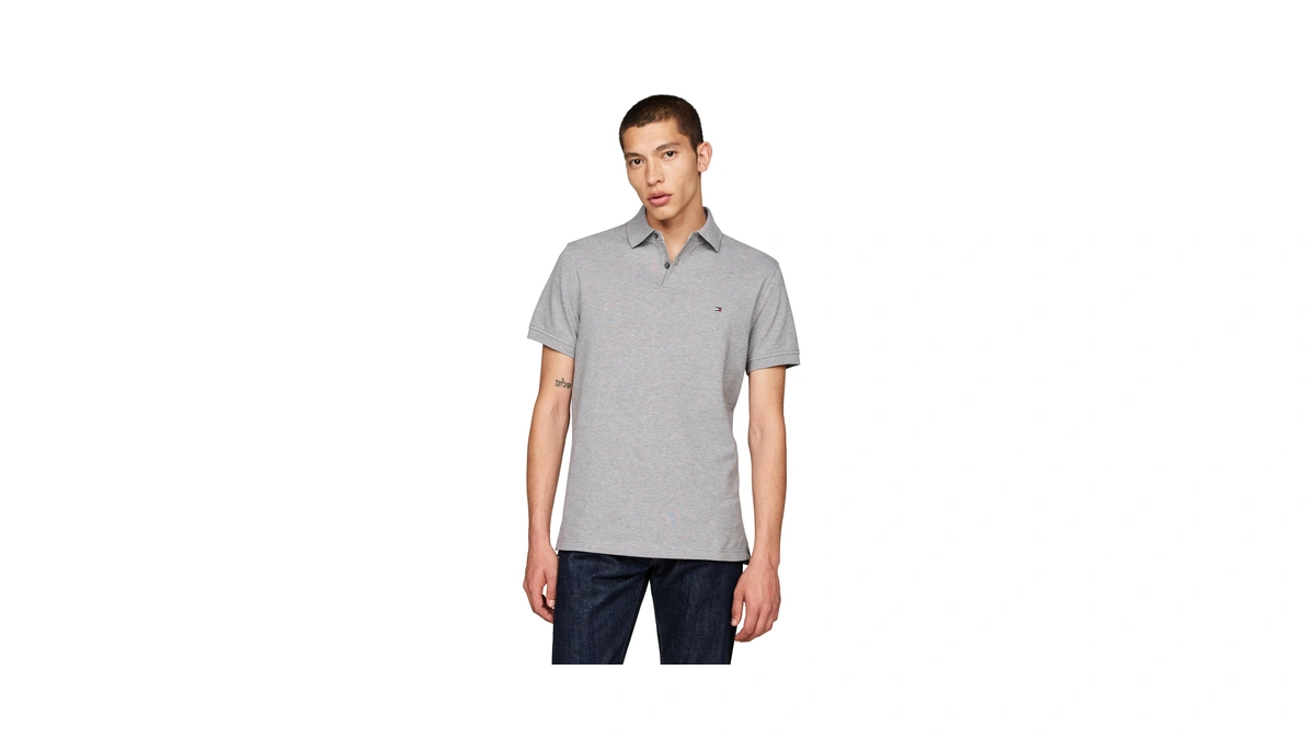 Tommy Hilfiger Men's 1985 Classic Short Sleeve Polo Medium Grey