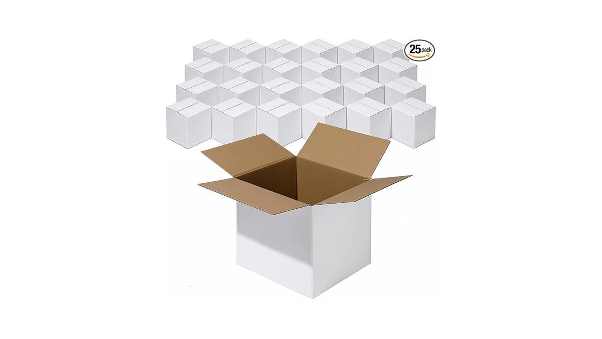 8x8x8" White Shipping Boxes, 25-pack, Heavy-duty Corrugated Mailer Boxes For
