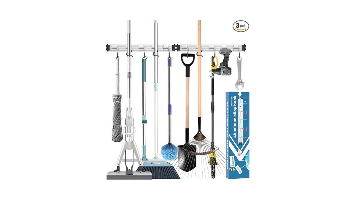 Paglipat Mop And Broom Holder Wall Mount Garden Tool Rack