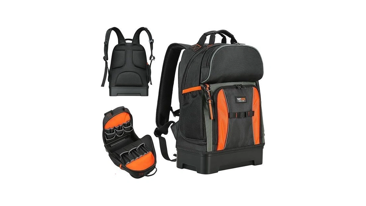 Tuffworx Heavy Duty Tool Backpack Bag With Base For Men