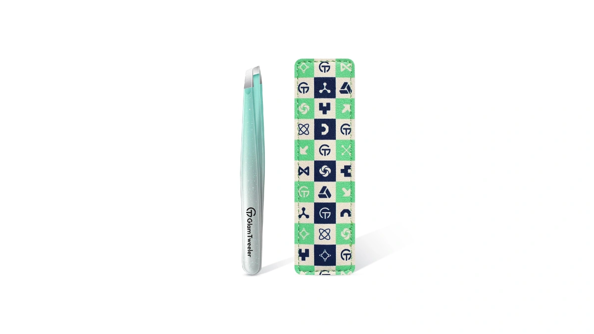 Expert Slant Tip Tweezers With Leather Case, Glamtweeler Sharp &