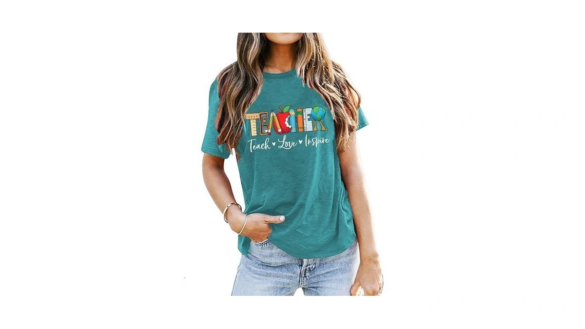 Teacher T Shirt For Women Teacher Graphic Tees Casual Inspirational
