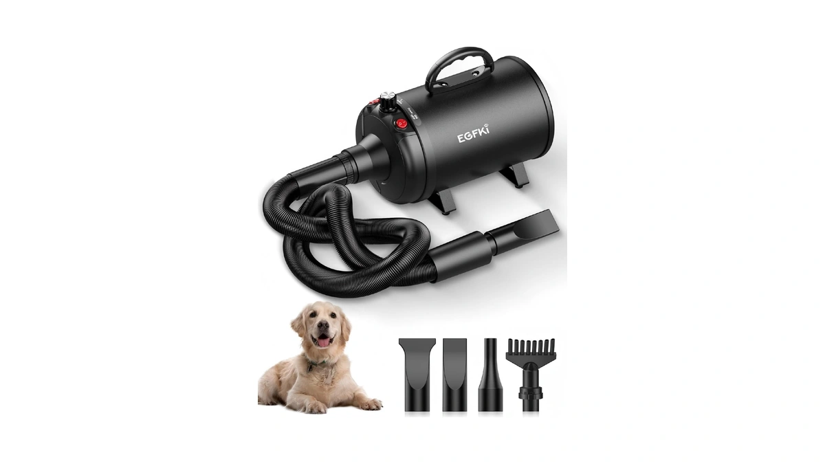 Egfki Dog Dryer, 5.2hp/ 3800w Pet Grooming High Velocity Force