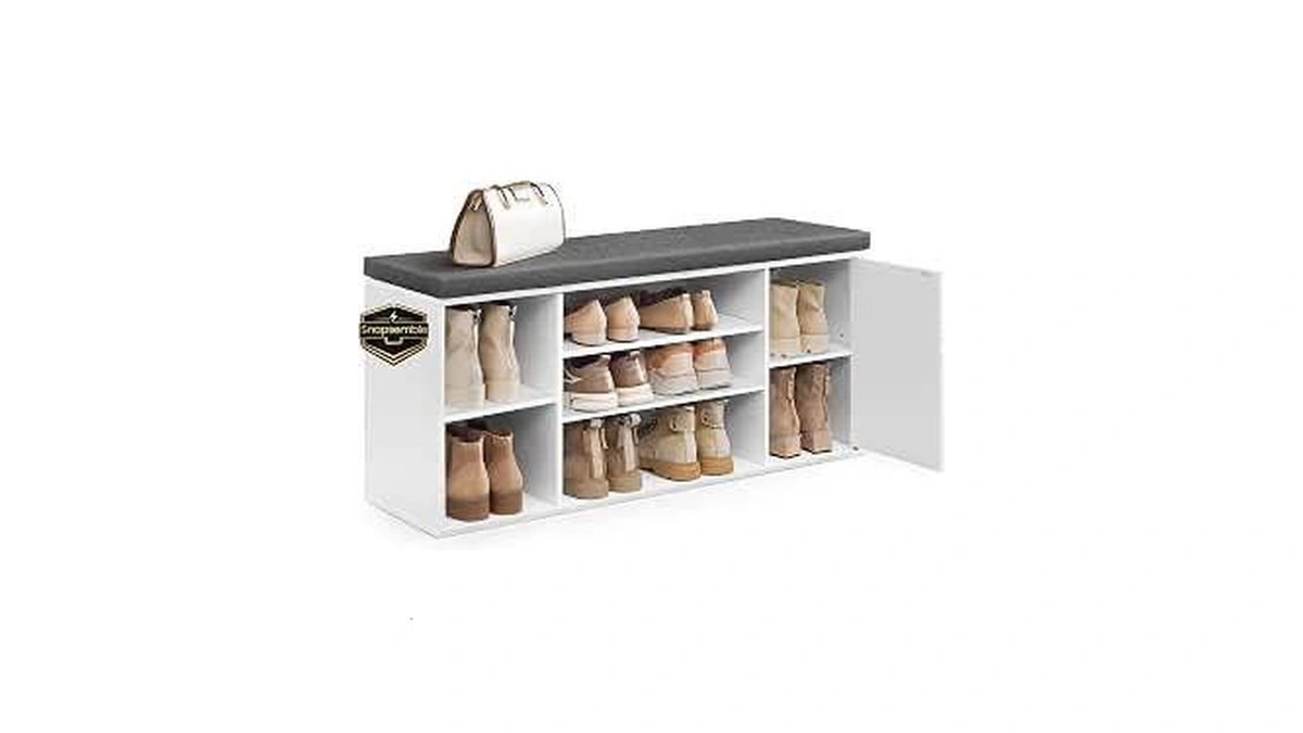 Songmics Home Storage Bench, Snapsemble Superfast Assembly, 41" Wide Entryway