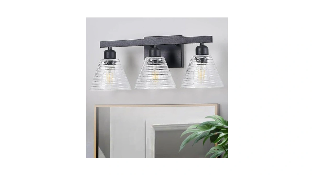 Dalouguan 3-light Bathroom Vanity Light, Black Modern Bathroom Lighting Fixtures