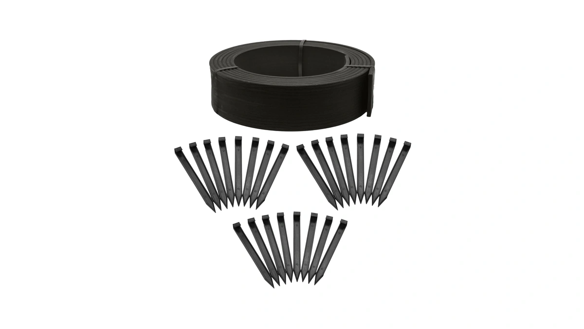 Easyflex 4-inch Composite Landscape Edging Kit, 40-foot, Black
