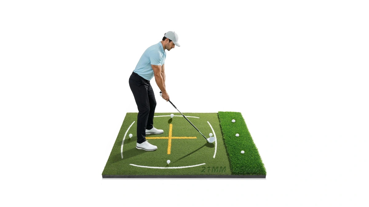Golf Mat With Simulate Fairway & Rough Turf, 5x4ft, 21mm-50mm