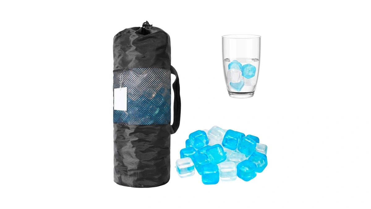 Vogvog Reusable Ice Cubes For Drinks, Blue&transparent, Square, 380 Pack