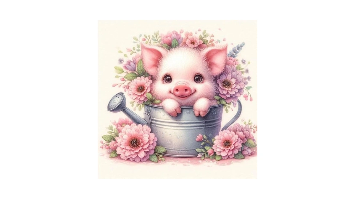 Hhmatits Pig Diamond Art Kits For Adults 14x14 Inch