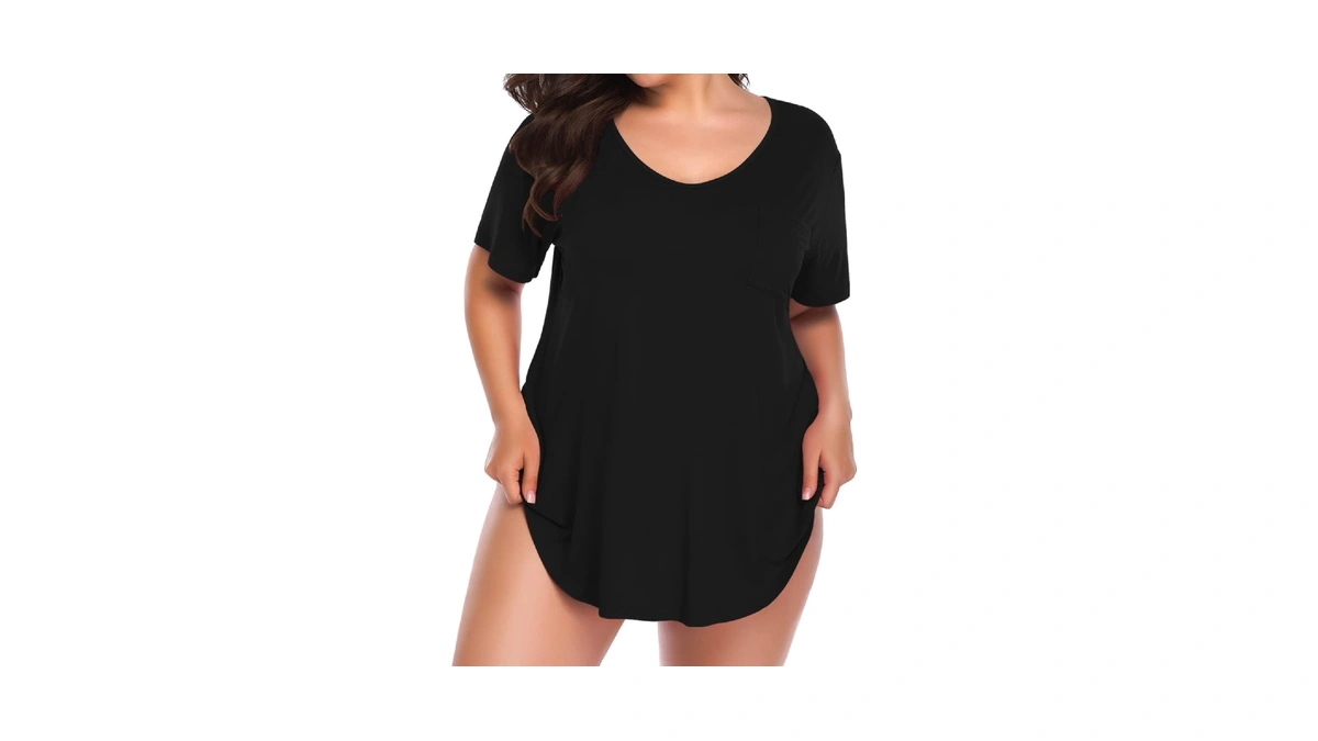 Belaroi Women Plus Size V-neck Tunic Tops Loose T Shirt