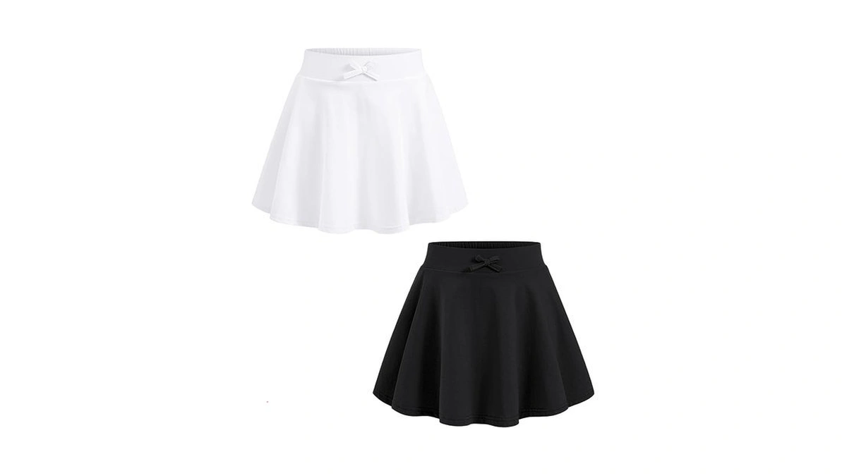 Booph 2 Pack Girls Skirts Athletic Uniform Skirts Toddlers Pleated