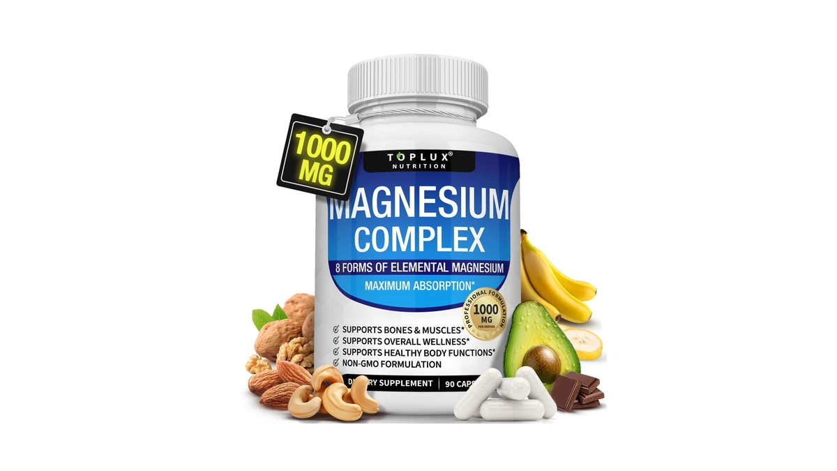 Magnesium Complex Supplement 8 Elemental 1000mg - Magnesium Glycinate, Citrate,