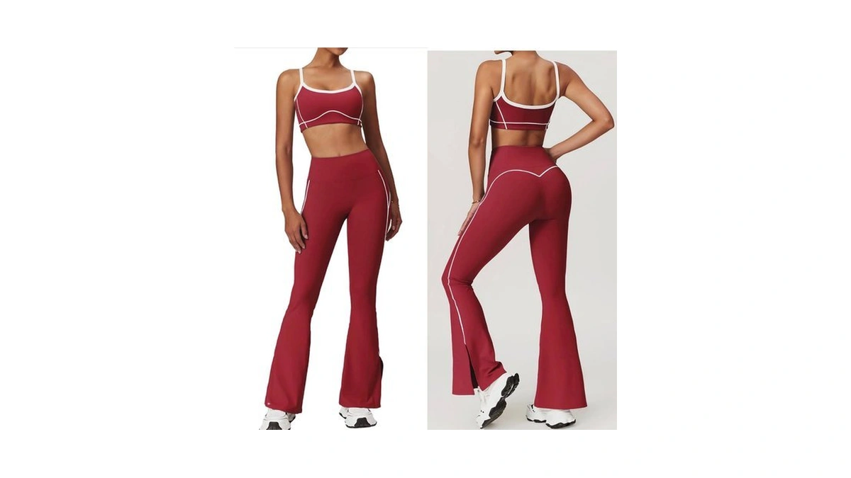 Omewee Yoga Sets For Women 2 Piece Fashion Contrasting Lines