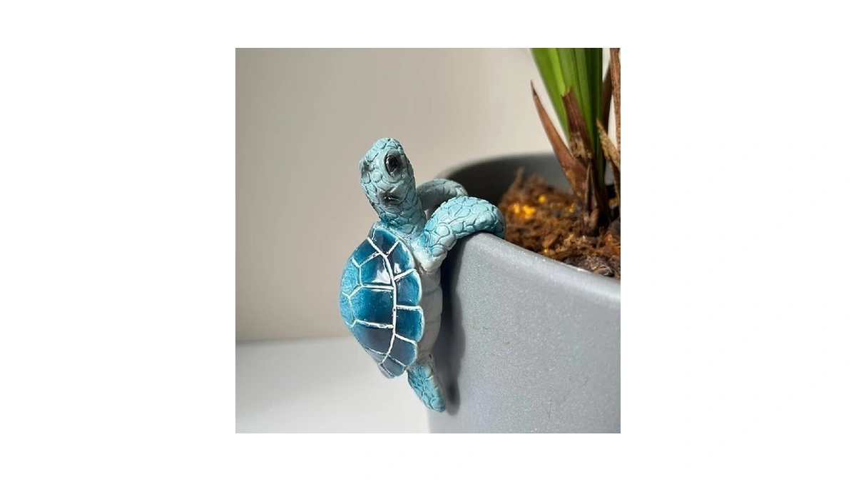 Cyjorkbgg Blue Turtle Planter Decorations - Resin Hanging Sea Turtle