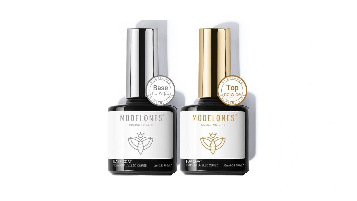 Modelones Top Coat Base Coat, 2 Pcs Clear High Glossy